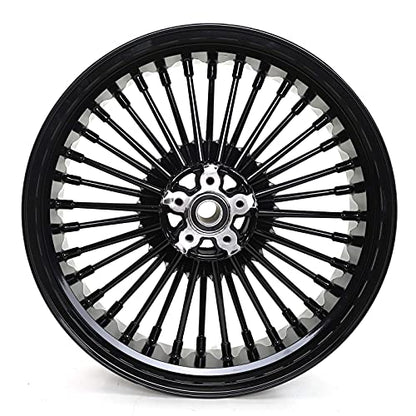 TOFR 21x3.5 18x5.5 Fat Spoke Wheels Black For Harley Softail Choppers 06-20 - color: Gloss Black, size: Front：21x3.5 Rear：18x5.5