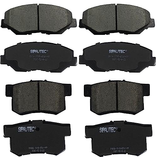 SIPAUTEC- FRONT & REAR Ceramic Brake Pad Replacement For 2012-2016 Honda CR-V FWD D914 D1086 - style: 77D1086-77D914