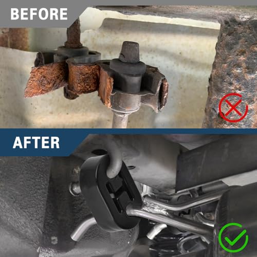Rubber Exhaust Hanger, 2 Holes Adjustable Muffler Hanger, 4 Pack - color: Black, size: 2 Hole