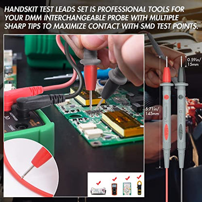 HANDSKIT Electrical Multimeter Test Leads Set with Alligator Clips