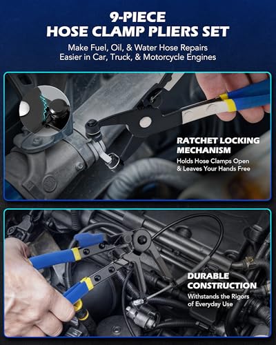 OMT 35pc Master Disconnect & Hose Clamp Pliers Tool, Car AC Fuel Line Kit - size: Hose Clamp Pliers Set-35pc