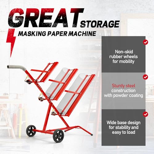 Triple Auto Body Masking Machine Masking Paper Machine Holds 12",