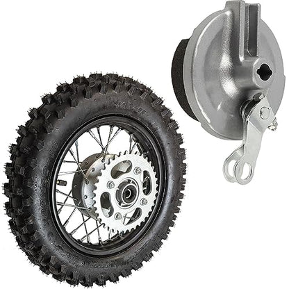 10" Rear Wheel Rim Tire Assembly 12mm Bearing 50cc 70cc 90cc 110cc Dirt Pit Pro Trail Bike CRF50 DRZ70 PW50 BBR50 TTR50 DRZ50 SSR 2.50-10 1.4x10 Rear Drum Brake (Tire: 2.50-10 with Drum Brake) - size: Tire: 2.50-10 with Drum Brake