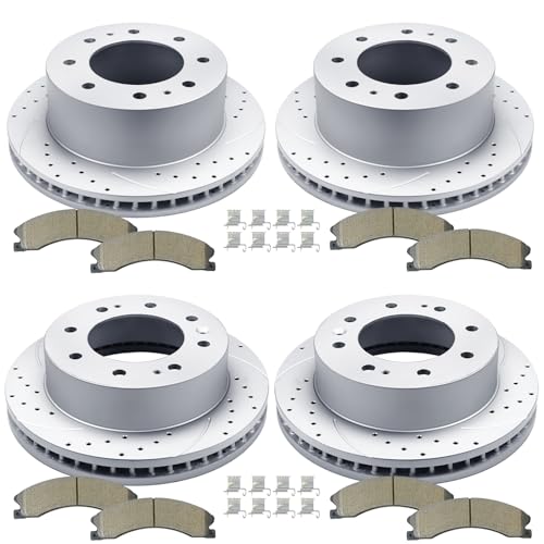 Acinoparts Front and Rear Brake Kit for 2011-2019 Chevy Silverado 2500 HD - size: ABK5519155192