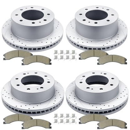Acinoparts Front and Rear Brake Kit for 2011-2019 Chevy Silverado 2500 HD - size: ABK5519155192