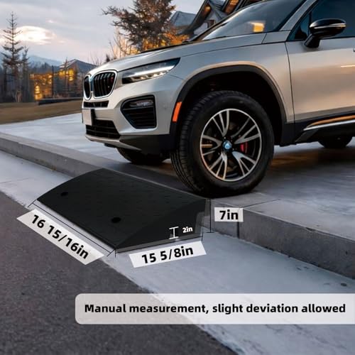 BESEA Rubber Curb Ramp 7" Rise 17" Long Driveway Threshold Ramp 2 Pack - size: 7" Rise