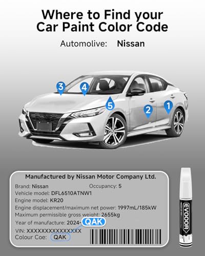 QAK Glacier White/White Touch Up Paint Compatible with Nissan Exact Match 2 in 1 Touch up Paint for Chips and Nicks Repair - color: Glacier White/White(QAK) Compatible with Altima/Frontier/Leaf/NV/Pathfinder/Rogue/Rogue-Sport/Titan/Titan-XD/XterraGlacier