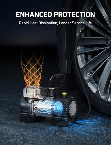 AstroAI Tire Inflator Portable Air Compressor 12VDC Tire Pump Digital Gauge