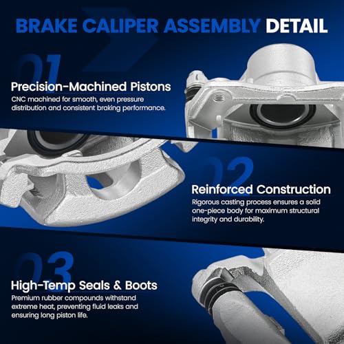 Front Brake Caliper Assembly for Chevrolet Cobalt 2005-2010 2.2L L4 - size: Front [18B4880 & 18B4881]