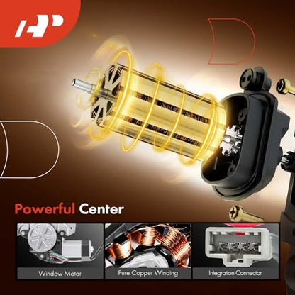 A-Premium Front Driver and Passenger Side Power Window Regulator with Motor - style: Front Driver and Passenger