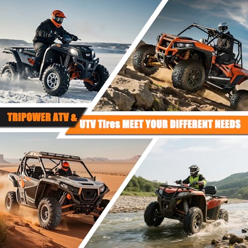 TRIPOWER Set of 4 All Terrain ATV Tires 23x7-10 Front & 22x10-10 Rear, 4PR Trail Sand Mud Off-Road Tire, Tubeless - size: 23x7-10 & 22x10-10