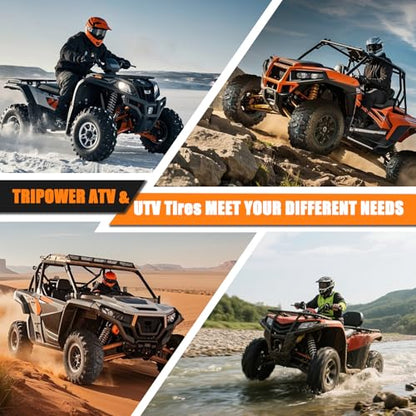 TRIPOWER Set of 4 All Terrain ATV Tires 23x7-10 Front & 22x10-10 Rear, 4PR Trail Sand Mud Off-Road Tire, Tubeless - size: 23x7-10 & 22x10-10