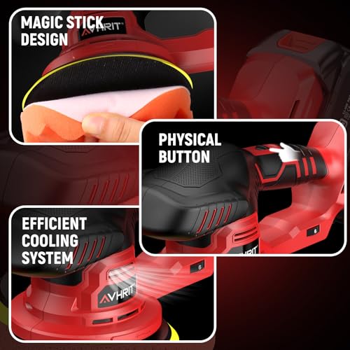 Updated 6 Inch Cordless Car Buffer Polisher with 2x4.0Ah Batteries - size: 6.03 Inch