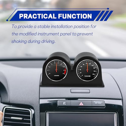 wuyaoyao Universal 2" 52mm Dual Hole Dash Gauge Pod Holder, Black - color: Black, size: 2-Hole