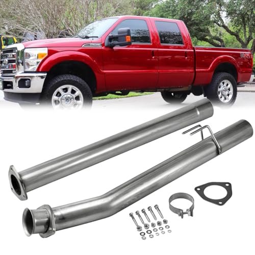 Stainless Steel Exhaust Pipe Kit for 2011-2019 Ford F-250 F-350 F-450 SuperDuty Pickup Truck 6.7L 4" Powerstroke Diesel - size: for 2011-2019 F-250 F-350 F-450