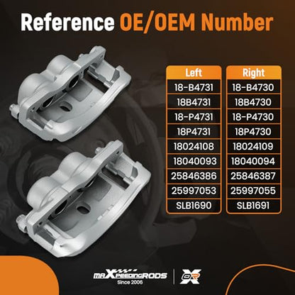 maXpeedingrods for 18B4731 18B4730 Front Brake Calipers for Chevrolet - size: 18-B4731+18-B4730