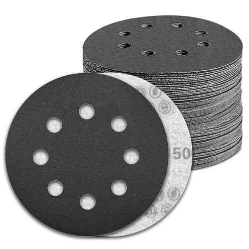 100 Pcs 5 inch Wet Dry Sanding Discs 1500 Grit 8 Hole Hook and Loop - style: 100 Pcs-1500 Grit