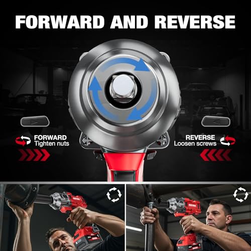 Alloyman Cordless Impact Wrench 1500 FT-LBS(2000N.M),1/2" High Torque - size: 1500Ft-lbs /2x Battery