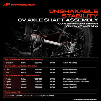 A-Premium Front Right Passenger Side CV Axle Shaft Assembly - style: Front Passenger Side