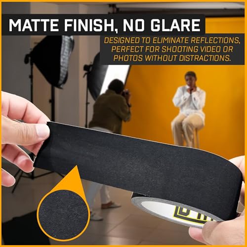 D-NYX Gaffer Tape 3 Inch x 1 Pack Black Gaff Tape, Heavy Duty No Residue - color: Black, size: 3 inch