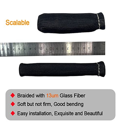 Spark Plug Wire Boots Thermal Protection Insulator Sleeve, 1200 Degree Heat shield Cover Wrap 6 inch for Car Truck 8PCS(black) - color: black