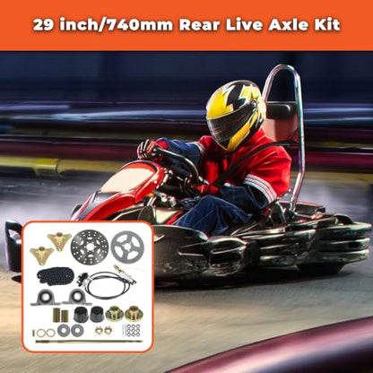 labwork 29 inch/740mm Rear Live Axle Kit with Brake Assembly & Chain Replacement for Drift Trike Go Kart 50cc 70cc 90cc ATV Quads