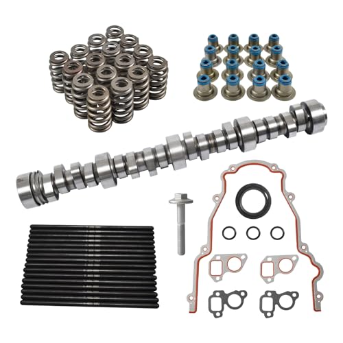 LS Stage 3 Truck Cam Camshaft Kit for 1999-2013 GM 4.8 5.3 6.0L Engines Silverado Sierra Vortec (Include Camshaft, Springs, Seals, Pushrods, Gaskets) - color: w/ gasket set