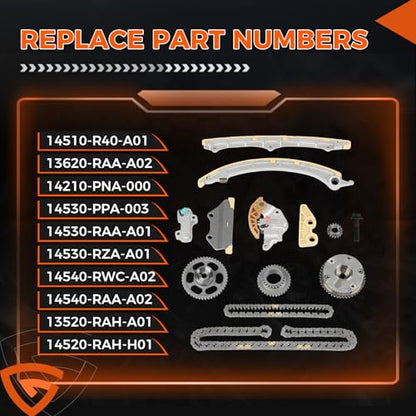 14510-R40-A01 Timing Chain Kit with Camshaft Adjuster Fit for Honda CR-V - size: 13620RAAA02