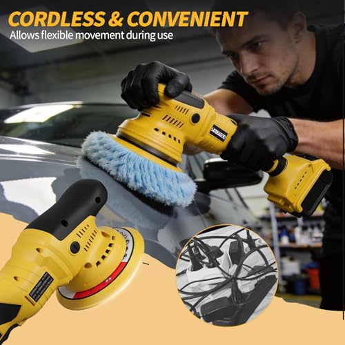 Polisher for Car Detailing to 5500Rpm (Yellow, Upgraded Version) - color: Yellow, Upgraded Version
