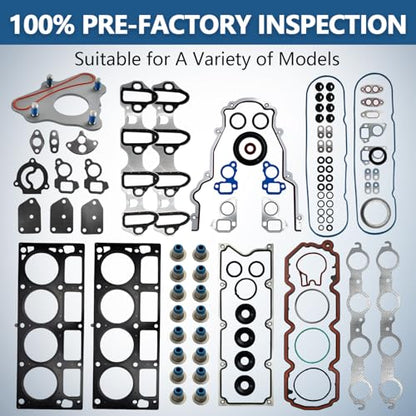 NON-AFM 5.3 Camshaft Kit Fit for 2007-2013 Chevrolet Avalanche Silverado 1500 Tahoe Trailblazer, GMC Sierra Yukon Envoy, Buick SAAB Isuzu, w/Head Gasket Valley Cover Gasket # ES72220