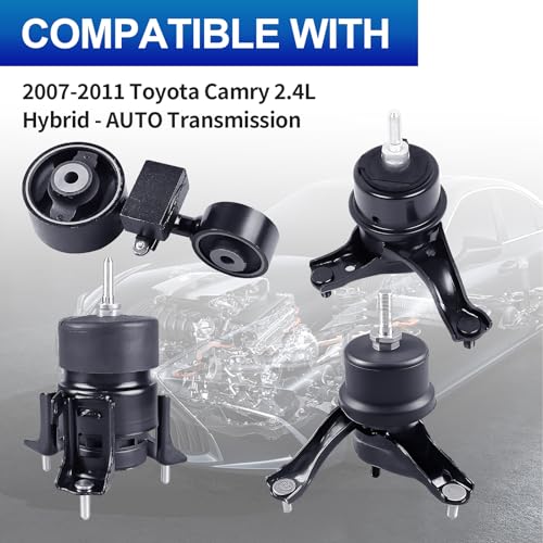 4PCS Engine Mount Set for 07-11 Camry 2.4L Auto - size: Camry 2007-2011