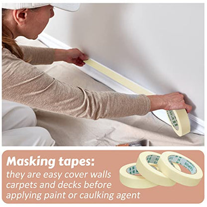 Fainne 30 Rolls Masking Tape Bulk 0.8 Inch 55 Yards - size: 0.8 Inch