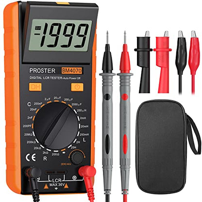 Proster LCR Meter Multimeter Capacitance Inductance Resistance Tester - color: Yellow