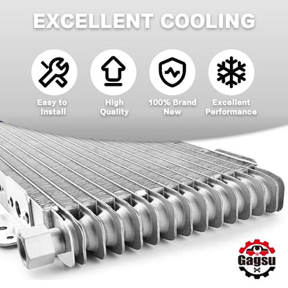 40k Transmission Oil Cooler lpd47391 Compatible with tru Cool Heavy Duty 40,000 GVW Max - Low Pressure Drop Trans Cooler - color: Silver