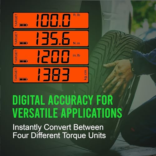 eTORK 3/8" Digital Torque Wrench, 10-100 ft-lb Electronic Torque Tool - size: 3/8-Inch, style: 10-100 ft.-lb