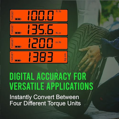 eTORK 3/8" Digital Torque Wrench, 10-100 ft-lb Electronic Torque Tool - size: 3/8-Inch, style: 10-100 ft.-lb