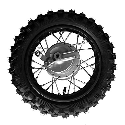 10 Inch 2.5-10 Rear Wheel Tire with 1.4 x 10 Rim and Drum Brake With 12mm Bearing for 50cc Dirt Pit Bike, ATVs, Black - size: 2.5-10
