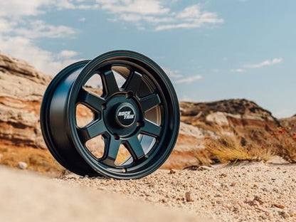RockTrix RT116 14x7 ATV UTV Wheel 4x110 5+2 Offset, Matte Black, 4pc Set - size: 14x7 (5+2)