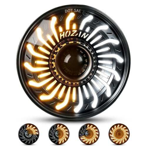 5.75 Inch Headlight with Whirlwind Dynamic Start Halo & White/Amber DRL - color: White/Amber Dynamic DRL
