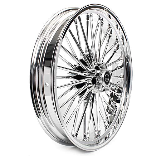 TOFR 21x3.5 18x5.5 Chrome Fat Spoke Wheels For Harley Dyna FXDB FXD 06-07 - color: 21x3.5 18x5.5 Chrome, size: Dyna 2006-2007