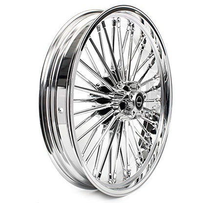 TOFR 21x3.5 18x5.5 Chrome Fat Spoke Wheels For Harley Dyna FXDB FXD 06-07 - color: 21x3.5 18x5.5 Chrome, size: Dyna 2006-2007
