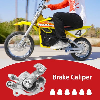 KAMIER Front Rear Disc Brake Caliper Pads Assembly Replacement for Razor MX650 MX500 SX500 Mcgrath RSF650 Dirt Rocket Bike 4 Wheeler ATV Dirt Quad 500 Kids Electric Off Road Dirt Bike Motorcycle Parts - color: Silver