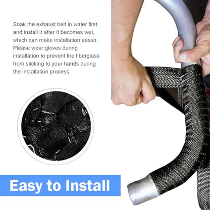 Motorcycle Exhaust Heat Wrap, 16.4 Ft Heat Insulation Protective Wrap with Ties, Cuttable High-temperature Resistant Shield Tape, DIY Modification Part for Most Motorcycles (Black)