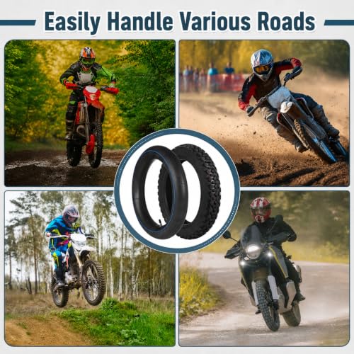 yeesport 3.00-12 Dirt Bike Tire 80/100-12 Street Tire Motorcycle Tube Set