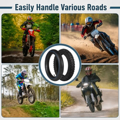 yeesport 3.00-12 Dirt Bike Tire 80/100-12 Street Tire Motorcycle Tube Set