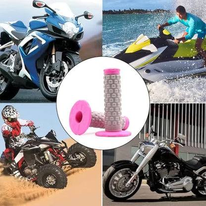 Bittwee 2PCS Motorcycle Hand Grip, 7/8'' 22mm 24mm Left Right Rubber Motorbike Pillow Thruster Grips, Anti-Slip Racing Handlebar Grips, Universal for Motocross Scooter Dirt Bike (Pink) - color: Pink