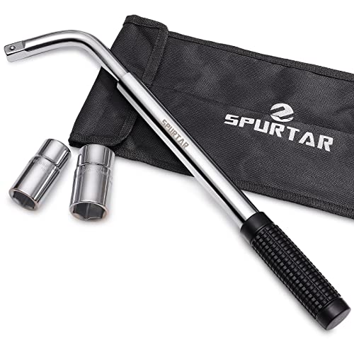 Spurtar Telescoping Lug Wrench 1/2 Drive 17/19mm 21/23mm Sockets - size: Telescoping