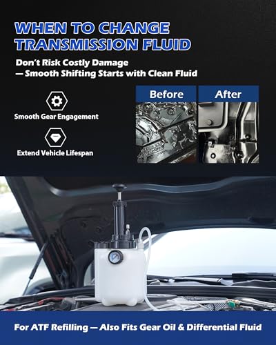 3L Transmission Fluid Transfer Pump, Manual Fluid Transfer Pump Kit with 12 ATF Adapters, Automotive Transmission Filler Service System for Transmission, Differential and