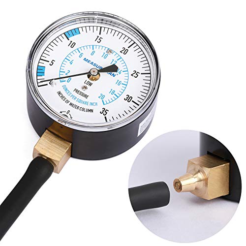MEASUREMAN Natural Gas or LP Gas Manifold Pressure Test Kit, 0-35 "W.C., 1/4" NPT, 40" Length Hose