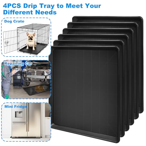 6 Pack Large Auto Oil Drain Pan - 22' Plastic Oil Catch Pan for Cars & Machinery - size: 6 Pack